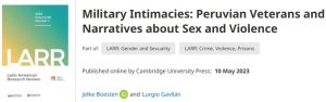 Intimidades militares: Veteranos peruanos y narativas sobre el sexo y la violencia - Jelke Boesten y Lurgio Gavilán