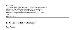 El desafío de la interculturalidad - Juan Ansión